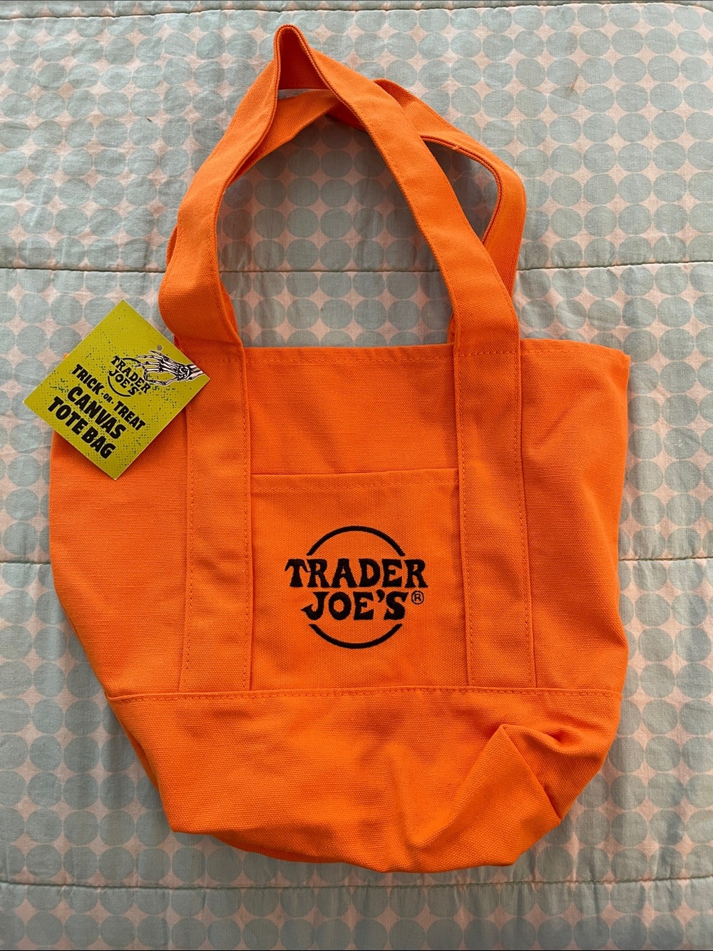Trader Joe's Orange Canvas Tote Bag